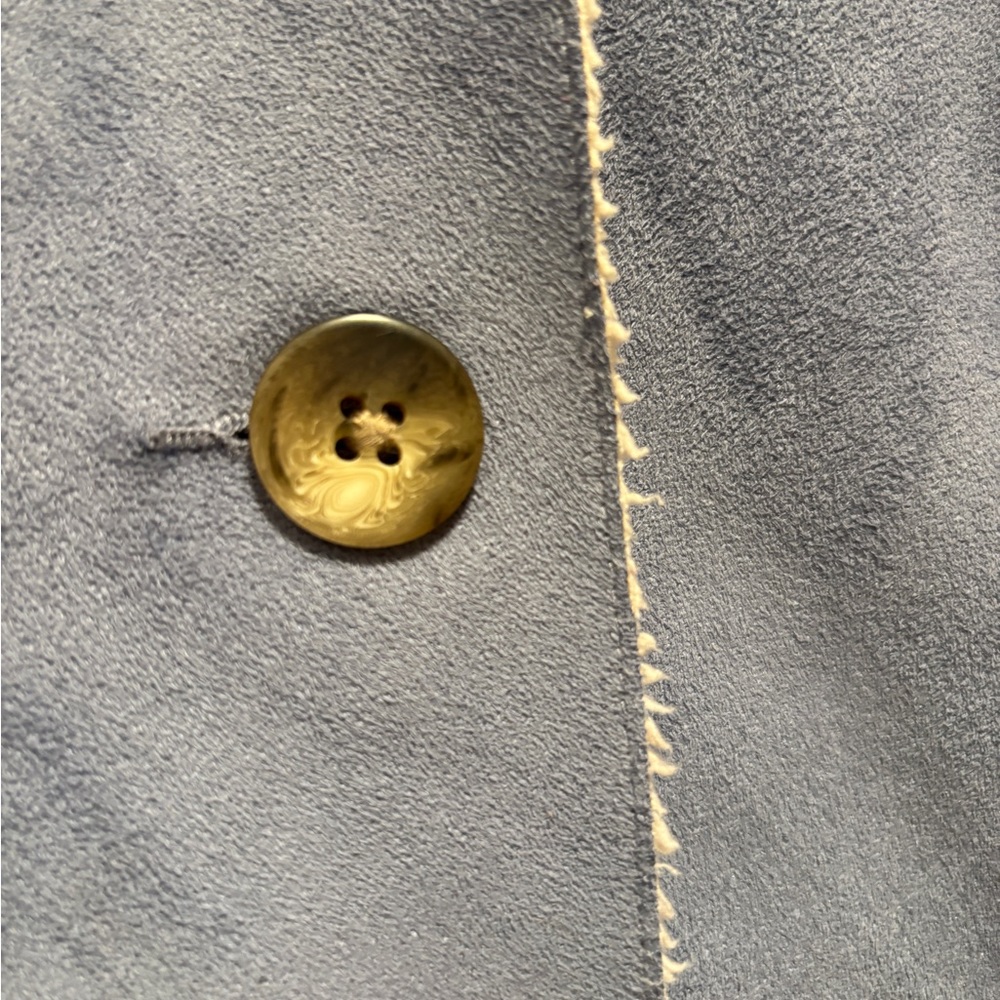 L.L. Bean Blue Suede Like Jacket with Sherpa Soft Lining - Picture 7 of 7